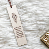 Dear Mom Handmade Wooden Bookmark