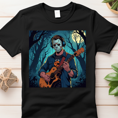 Full Moon Horror Guitar T-Shirt