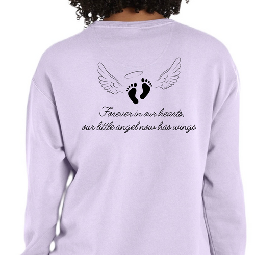 Infant, Pregnancy, Child Loss Personalized Sweatshirt-Angel Now Has Wings
