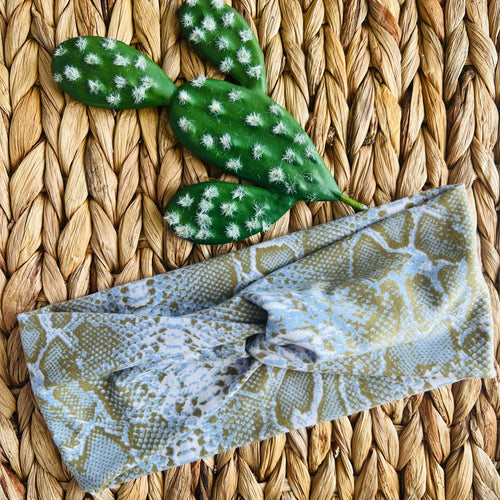 Twist Knot Light Snakeskin Headband