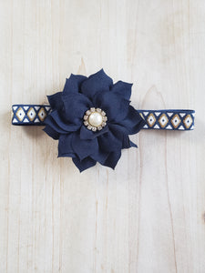 Navy Floral Headband