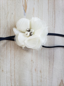 Single White Floral Headband