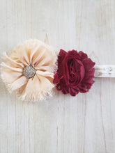 Load image into Gallery viewer, Natural &amp; Burgundy Arrow Headband