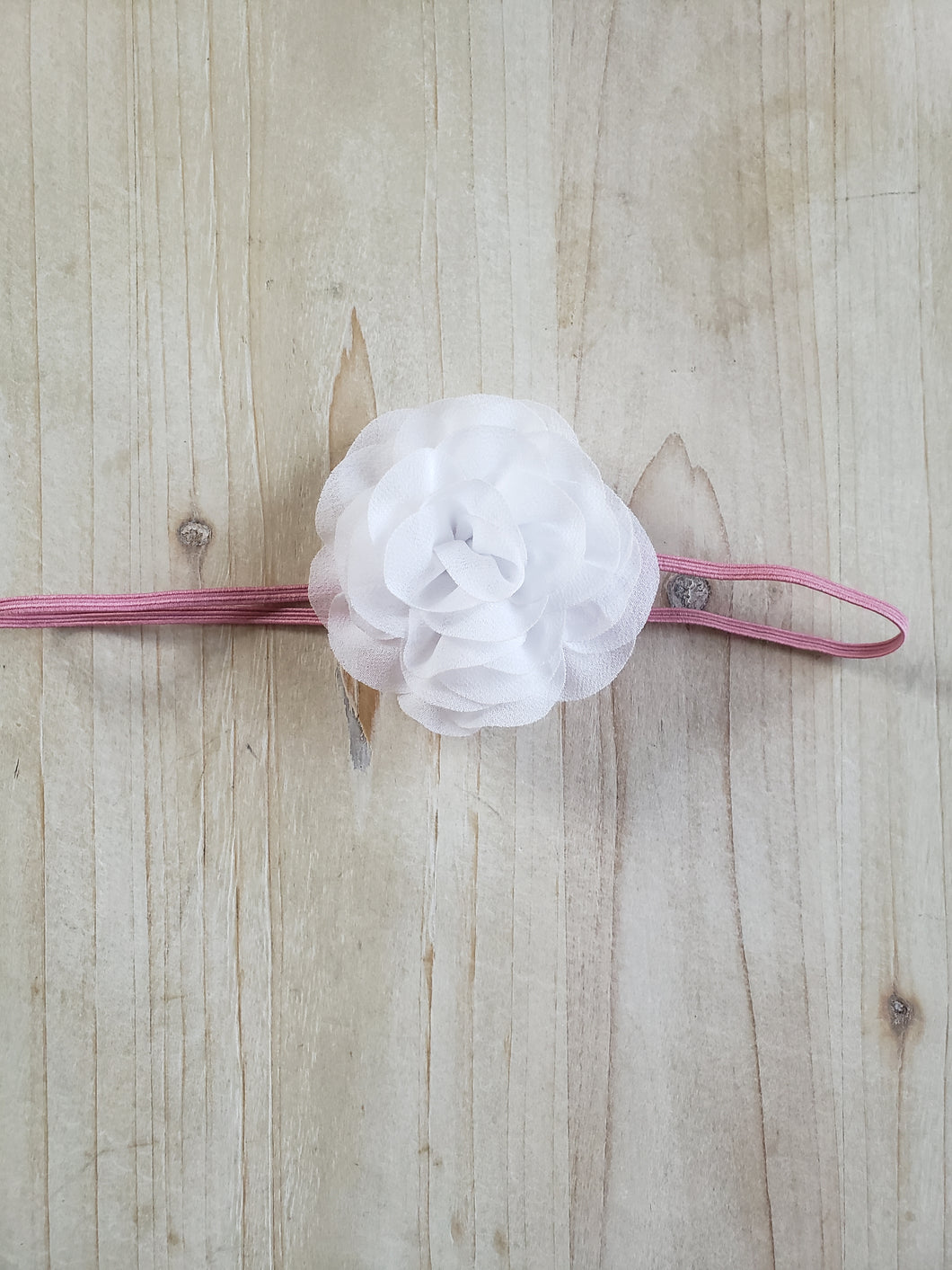 White & Pink Dainty Floral Headband