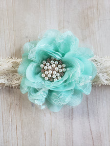 Teal Lace Headband