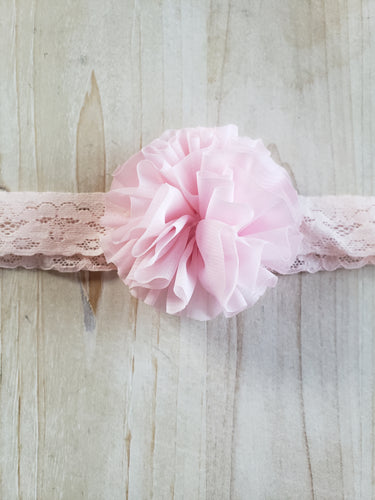 Puffy Floral Headband- Pink