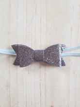 Load image into Gallery viewer, Sparkle Bow Headband- Grey