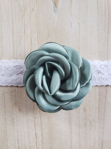 Toddler Headband-Lace Turquoise Floral