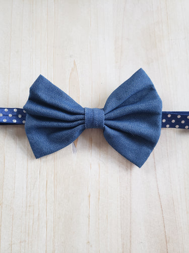 Infant Headband- Denim Bow