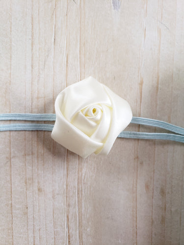 Newborn + Headband- White Rose