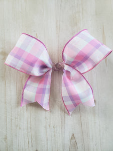 Pink Plaid Spring Bow
