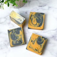 Load image into Gallery viewer, Charcoal &amp; Turmeric Artisan Soap