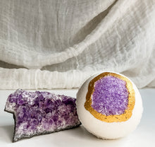 Load image into Gallery viewer, Amethyst Geode Bath Crystal Bomb