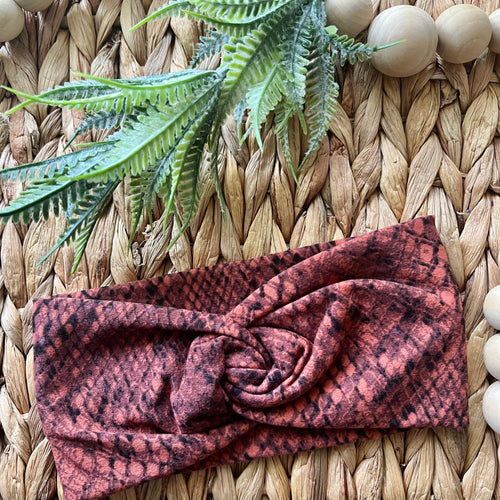 Rust Snake Twist Knot Turban Headband-Infant