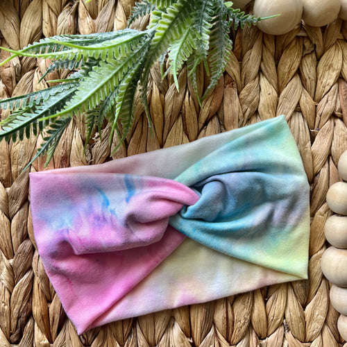 Pastel Tie Dye Twist Knot Turban Headband - Infant
