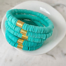 Load image into Gallery viewer, Turquoise Heishi Stretch Bracelet